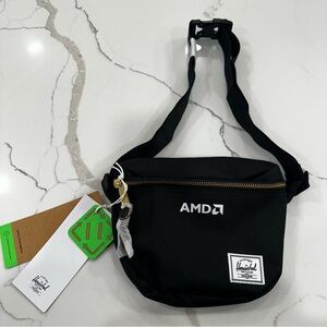 NWT Herschel Supply Co. x AMD Settlement Hip Pack Black Fanny Pack Waist Bag